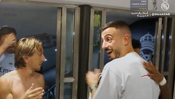 El momento top de Joselu en su vuelta al vestuario: la frase final de Carvajal es brutal