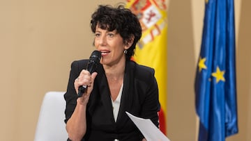 SPAIN - SEPTEMBER 29: The Minister of Inclusion, Social Security and Migration, Elma Saiz, during a meeting called 'Challenging the paradigms of the economy', at the headquarters of the Ministry of Inclusion, Social Security and Migration, on 29 September, 2025 in Madrid, Spain. The conversation is part of the "Coffee with Science" cycle, promoted by Minister Saiz with the aim of periodically dialoguing with leading experts in areas related to the Ministry's policies. (Photo By Eduardo Parra/Europa Press via Getty Images)