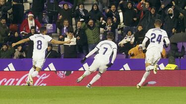 VALLADOLID. PHOTOGENIC/PABLO REQUEJO. 21/12/19. FUTBOL, PARTIDO DE LIGA SANTANDER TEMPORADA 2019/2020 ENTRE EL REAL VALLADOLID Y EL VALENCIA. GOL DE GUARDIOLA