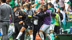 Se armó una trifulca tras segundo gol de León ante Tigres