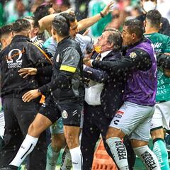 Se armó una trifulca tras segundo gol de León ante Tigres