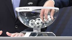 Bombo del sorteo de semifinales de la Champions League.