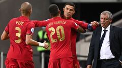 Cristiano Ronaldo celebrates scoring his 100th goal for Portugal.