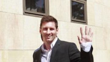 El futbolista del F.C.Barcelona Lionel Messi el d&iacute;a que declar&oacute; como imputado en el juzgado de Gav&agrave;, por un presunto delito de fraude a Hacienda. EFE/Archivo