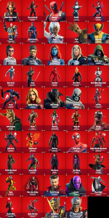 Todas las skins de Marvel en Fortnite y cómo conseguirlas