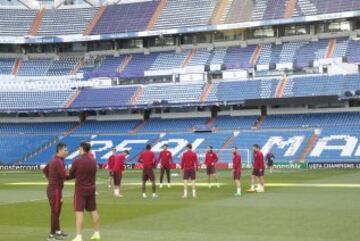 Entrenamiento del Atlético en el Bernabéu