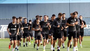 Entrenamiento del Málaga.
