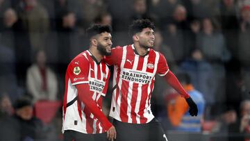 Eindhoven (Netherlands), 25/01/2025.- Ricardo Pepi of PSV Eindhoven celebrates the 3-1 during the Dutch Eredivisie match between PSV Eindhoven and NAC Breda at Phillips Stadium in Eindhoven, Netherlands, 25 January 2025. (Países Bajos; Holanda) EFE/EPA/JEROEN PUTMANS