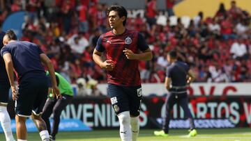 Jose Juan Macias of Guadalajara during the game Atlas vs Guadalajara, corresponding to the second leg match of Quarterfinals, Torneo Clausura Grita Mexico C22 of the Liga BBVA MX, at Akron Stadium, on May 15, 2022.

<br><br>

Jose Juan Macias de Guadalajara durante el partido Atlas vs Guadalajara, correspondiente al partido de vuelta de Cuartos de Final del Torneo Clausura Grita Mexico C22 de la Liga BBVA MX, en el Estadio Akron, el 15 de Mayo de 2022.