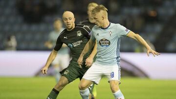 Wass durante el Celta de Vigo-Krasnodar de octavos de final de la Europa League.