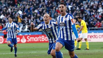 Mollejo y Sabin Merino, dos de los goleadores del Deportivo