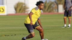 R&eacute;my durante un entrenamien to de Las Palmas esta temporada
 
 