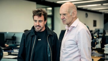 Fernando Alonso y Adrian Newey (Aston Martin). F1 2025.