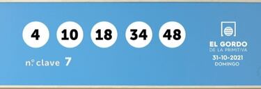 Gordo de la Primitiva: comprobar los resultados del sorteo de hoy, domingo 31 de octubre