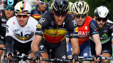 Philippe Gilbert lidera el grupo de cabeza durante la disputa de la Amstel Gold Race.