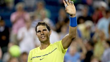 Rafael Nadal celebra su victoria ante Richard Gasquet en segunda ronda del Western &amp; Southern Open de Cincinnati.