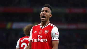 El delantero gabonés del Arsenal, Pierre-Emerick Aubameyang, durante un partido.