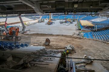 Nuevas imágenes de las obras del Estadio Santiago Bernabéu.