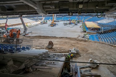 Nuevas imágenes de las obras del Estadio Santiago Bernabéu.