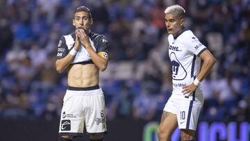 during the game Puebla vs Pumas UNAM, corresponding to the 16th round match of the Torneo Guard1anes Clausura 2021 of the Liga BBVA MX, at Cuauhtemoc Stadium, on April 23, 2021.
<br><br>
durante el partido Puebla vs Pumas