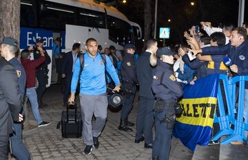Los seguidores de Boca le dieron una calurosa bienvenida a sus jugadores. 