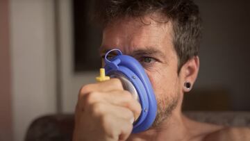 Klaas Willems con oxígeno suplementario