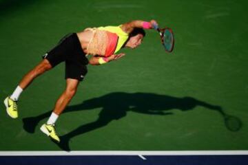 El croata Borna Coric en el duelo ante Artem Smirnov de Indian Wells.