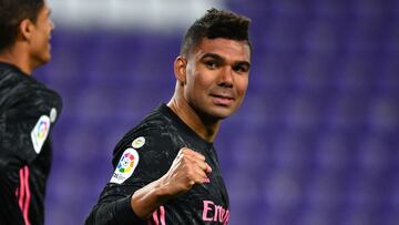 Casemiro aprieta el puño tras marcar el 0-1 del Madrid en Pucela.