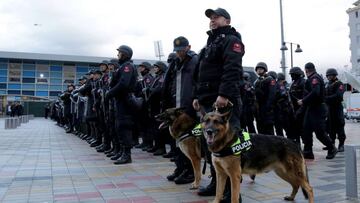 El encuentro entre Albania e Israel tuvo un fuerte dispositivo policial como protecci&oacute;n.