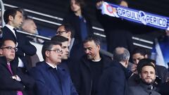 Robert Moreno y Luis Enrique, en el estadio del Espanyol.