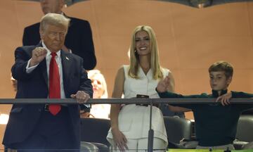 El presidente Donald Trump lleg acompa?ado de su hija, Ivanka Trump.