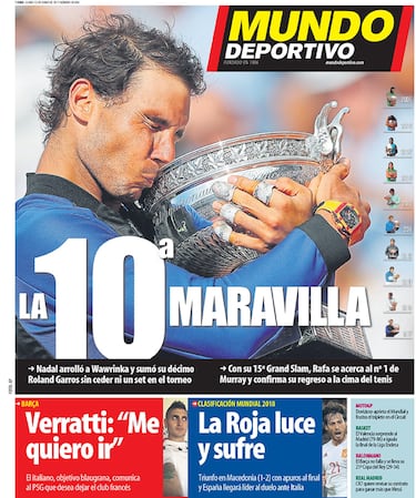 Lunes, 12 de junio de 2017 | Portada de 'Mundo Deportivo'