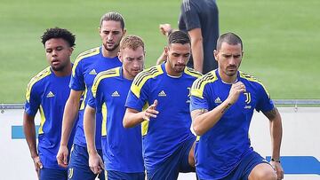 Los jugadores de la Juventus en un entrenamiento.