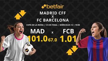 Madrid CFF vs. FC Barcelona: horario, TV, pronósticos, estadísticas y cuadro
