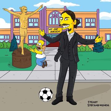 Así se ven los cracks del fútbol en los Simpsons