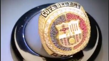 Griezmann se hace un anillo a lo NBA para celebrar la Copa... con el Barcelona