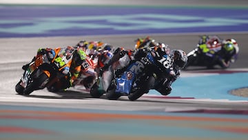 MotoGP - Grand Prix of Qatar - Lusail International Circuit, Lusail, Qatar - November 19, 2023 Italtrans Racing Team's Joe Roberts in action during the Moto2 race REUTERS/Ibraheem Al Omari