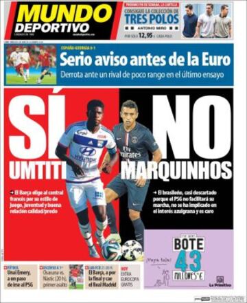 Portadas de la prensa mundial