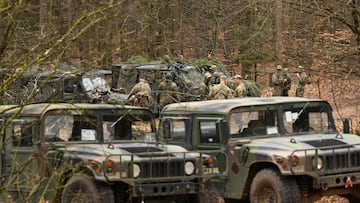 Soldiers take part in 'Allied Spirit 24', a part of the multinational 'Quadriga 24 major exercise', amid Russia's attack on Ukraine, at the U.S. Army's southern Germany training facilities in Hohenfels, Germany, March 14, 2024. REUTERS/Angelika Warmuth