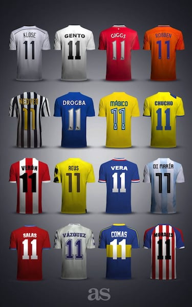 Legendarios futbolistas con el dorsal 11