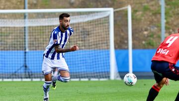 Brais Méndez, en el partido de pretemporada en Zubieta entre la Real Sociedad y Osasuna.