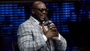 Shaquille O'Neal, durante la retrasmisión de un partido de la NBA.