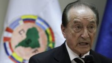 Eugenio Figueredo, expresidente de la Conmebol y presidente de la Asociaci&oacute;n Uruguaya de F&uacute;tbol.