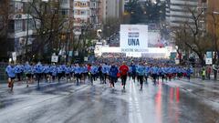 Vista de la salida de participantes en la carrera popular de la 53 edici&oacute;n internacional de la San Silvestre Vallecana.