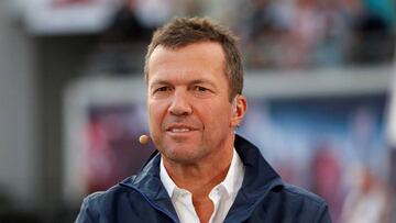 FILE PHOTO: Soccer Football - Bundesliga - RB Leipzig v Bayern Munich - Red Bull Arena, Leipzig, Germany - September 14, 2019  Lothar Matthaus performs media duties pitchside before the match    REUTERS/Fabrizio Bensch  DFL regulations prohibit any use of
