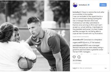 Instagram de Mirallas, jugador del Everton.