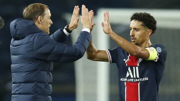 Thomas Tuchel y Marquinhos.