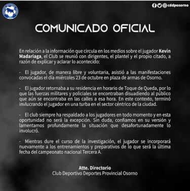 El caso del futbolista formalizado por robo en toque de queda