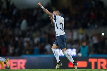 El delantero chileno Nicolás Castillo es el alma de Pumas y con cinco goles es el líder goleador del equipo.