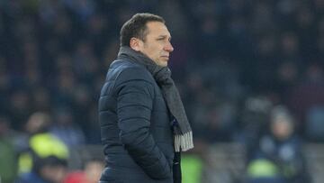 Eusebio Sacrist&aacute;n, durante el partido de Copa frente al Barcelona en Anoeta.